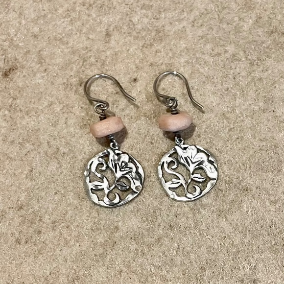 Silpada Jewelry Silpada Sterling Silver And Pink Soapstone Earrings